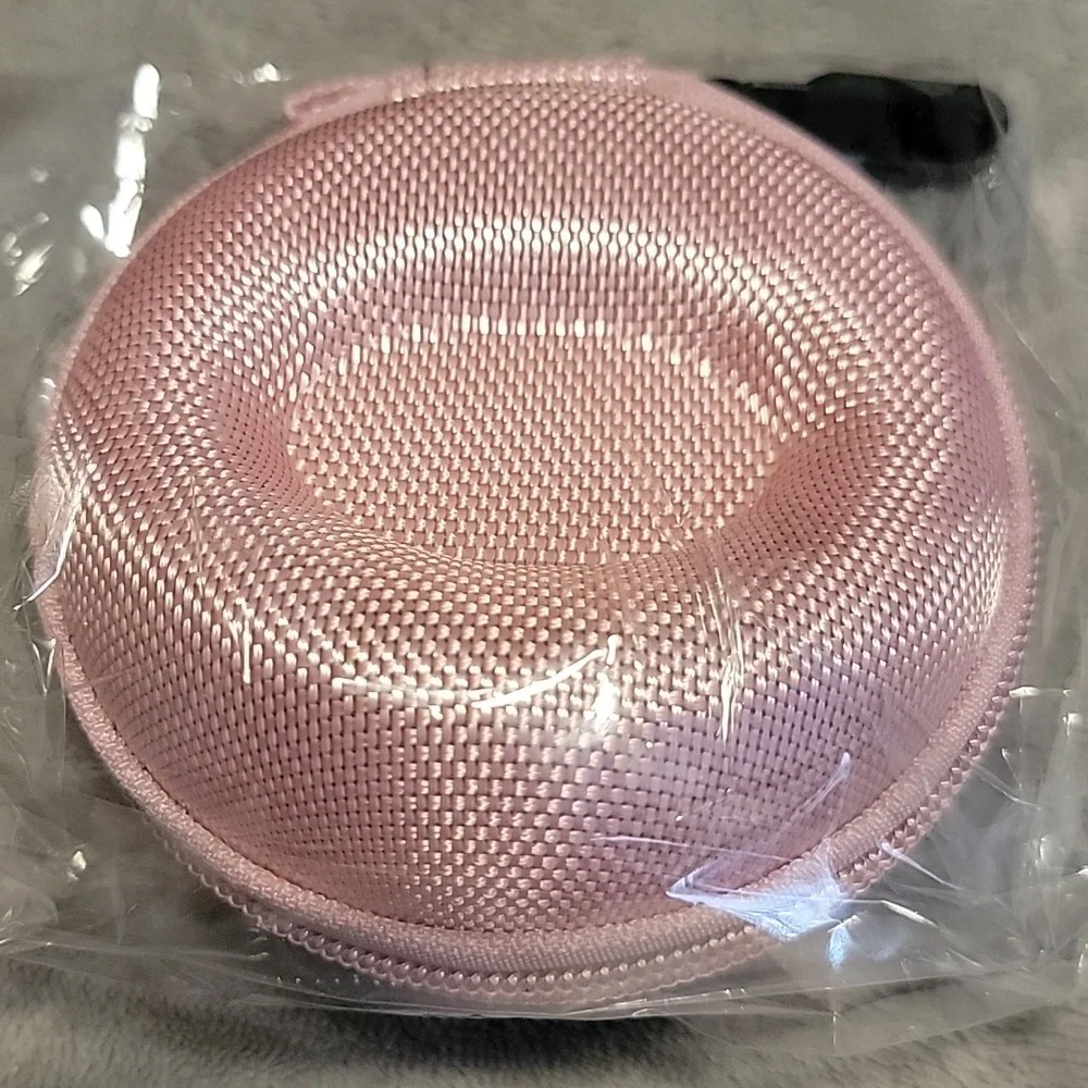 NEW Invicta Logo Pink Textured Round Single Watch Zipper Travel Case
